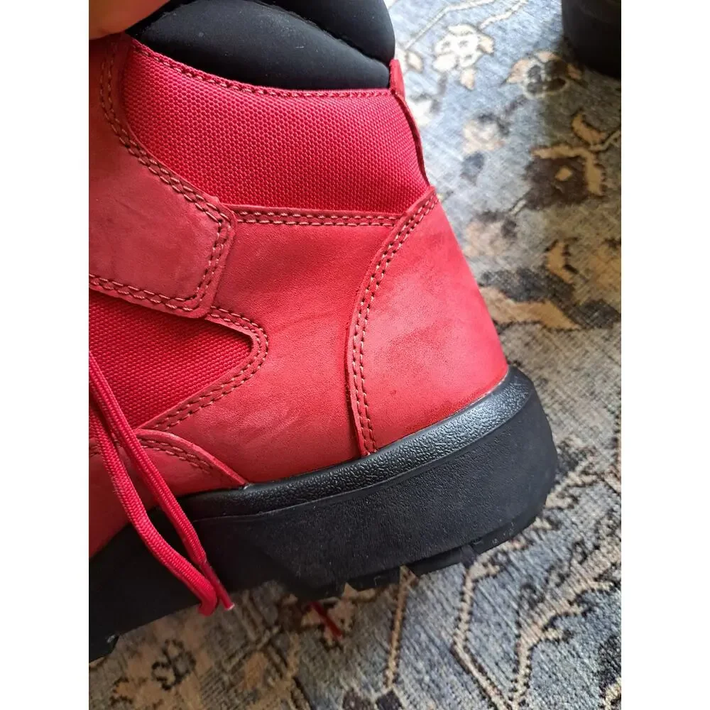 Timberland Men's Field Waterproof Dark Red Nubuck Boots Mens Size 7.5